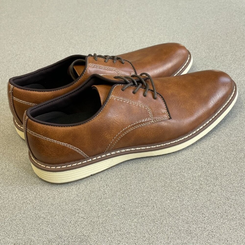 NEW Steve Madden Mens P-Jansen Cognac Casual Oxford Shoes Size 10.5